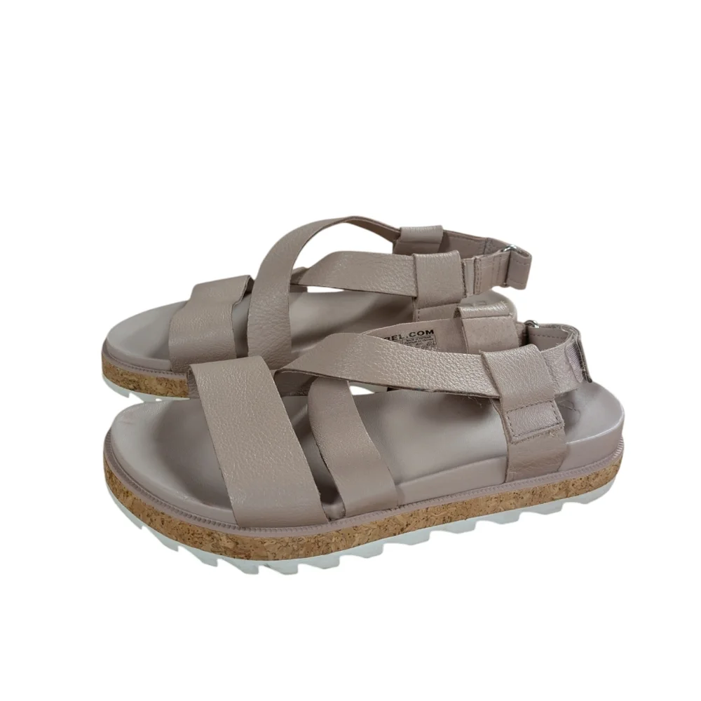 Sorel Roaming Criss Cross Sandals Mauve Leather Size 7.5 - Picture 12 of 12